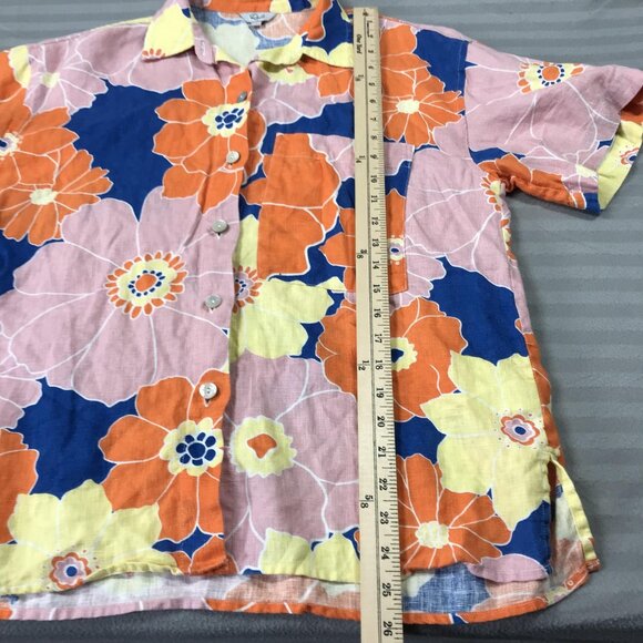 Rails Shirt Mens Small Linen Mackinley Flower Power Floral Hawaiian Button Up - Picture 7 of 7